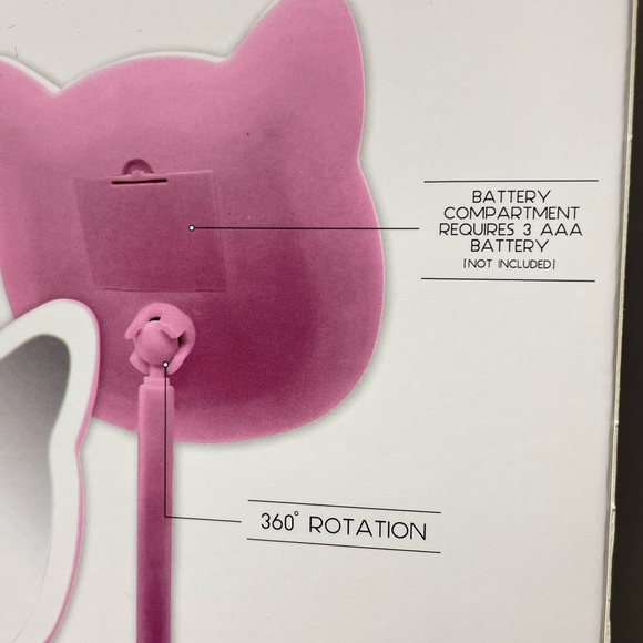 URBAN BUTTERFLY VANITY MIRROR KITTY SHAPED PINK - Picture 5 of 8